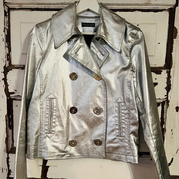 Ralph Lauren Silver Trench Coat - Picture 1 of 6
